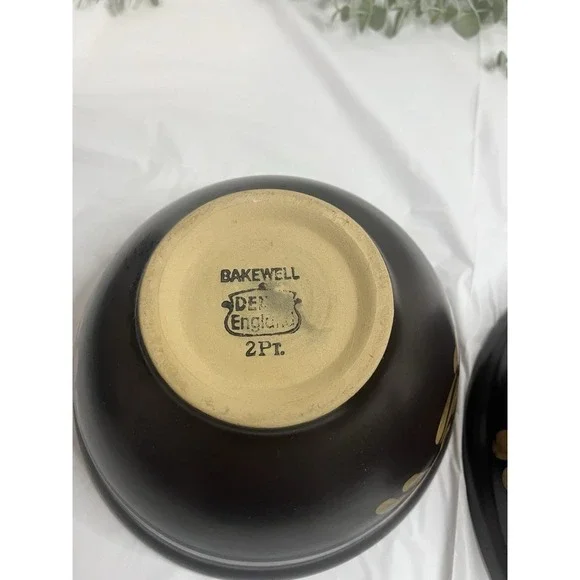Vintage Set Of 2 Denby  Bakewell 2pt +4pt Stoneware Mixing Bowl Brown England - Picture 7 of 11